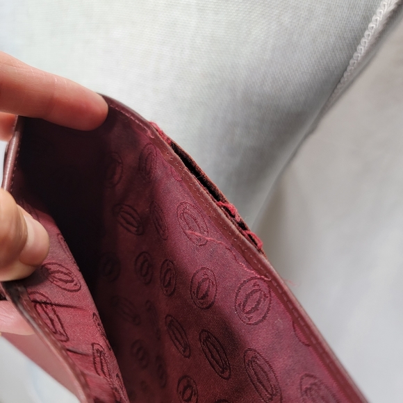 Rare Cartier Authentic Vintage Wallet Burgundy Brown Leather - Picture 10 of 15